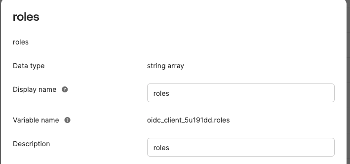 Application user profile roles