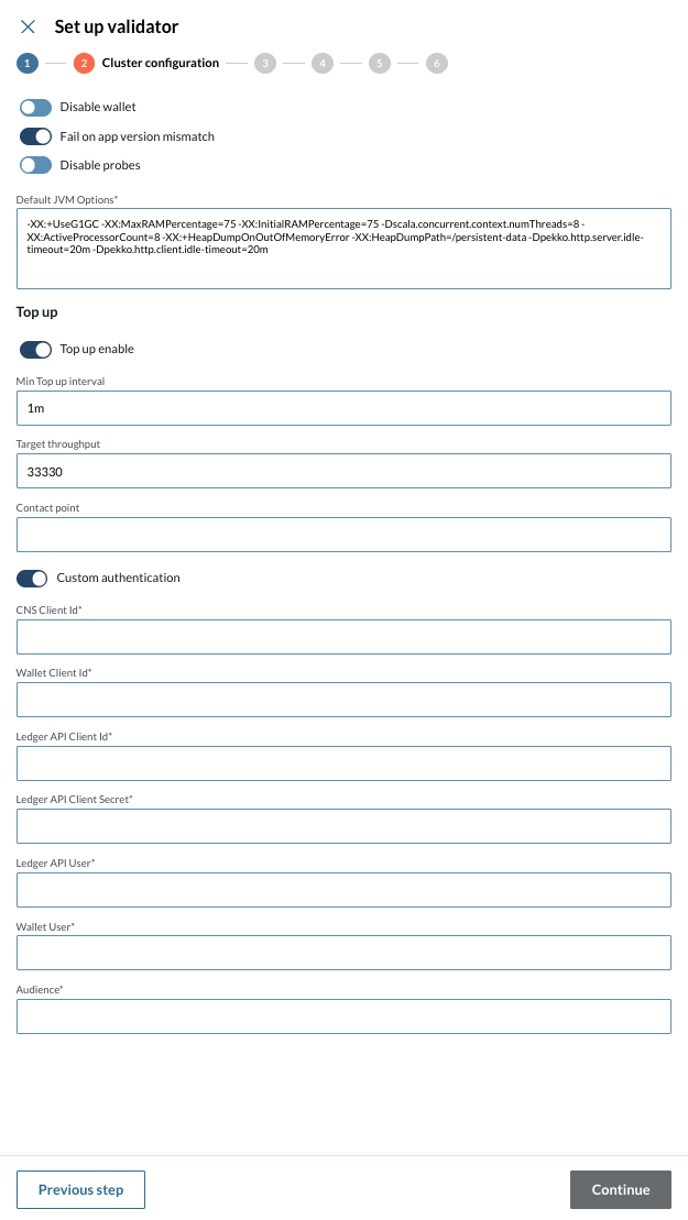 Provide Cluster Settings