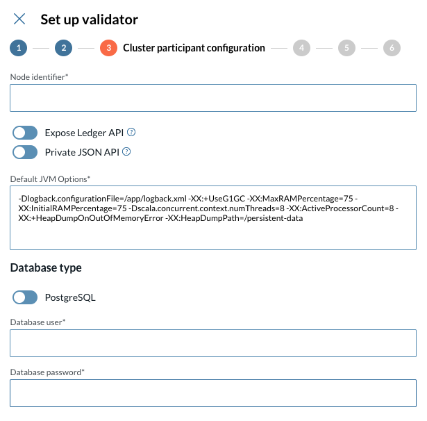Provide Cluster Participant Settings